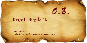 Orgel Bogát névjegykártya